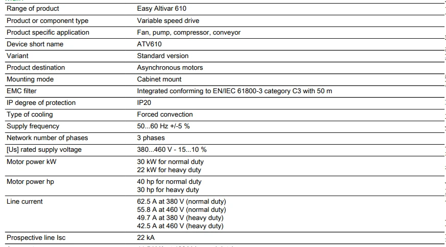 ATV610D30N4 Schneider Electric ATV610D30N4 Schneider Electric